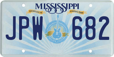 MS license plate JPW682