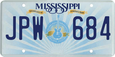 MS license plate JPW684