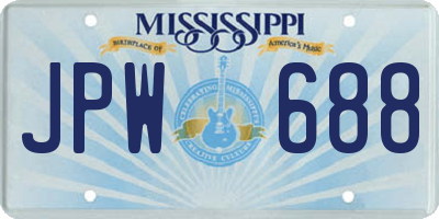 MS license plate JPW688
