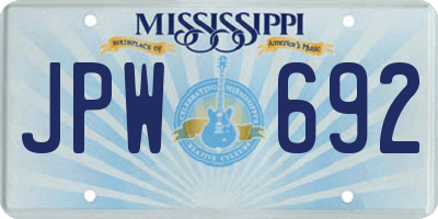 MS license plate JPW692