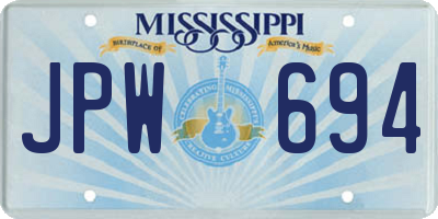 MS license plate JPW694