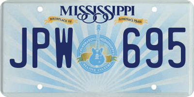 MS license plate JPW695