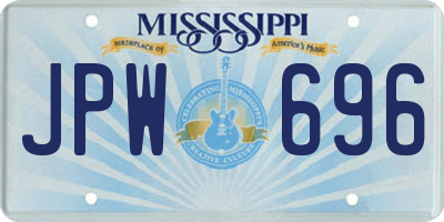 MS license plate JPW696