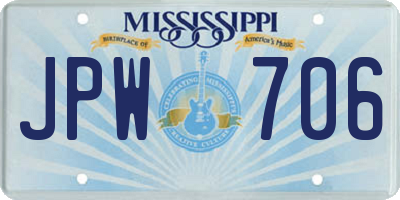 MS license plate JPW706