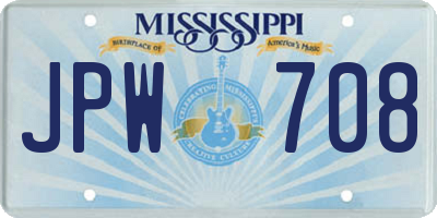 MS license plate JPW708