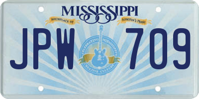 MS license plate JPW709