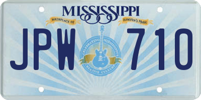 MS license plate JPW710