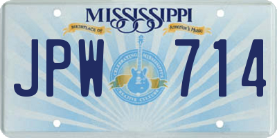 MS license plate JPW714