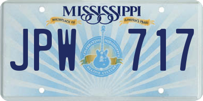 MS license plate JPW717