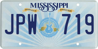 MS license plate JPW719