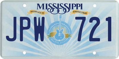 MS license plate JPW721