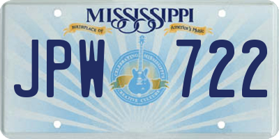 MS license plate JPW722