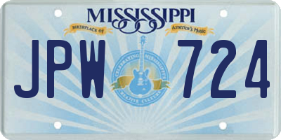 MS license plate JPW724