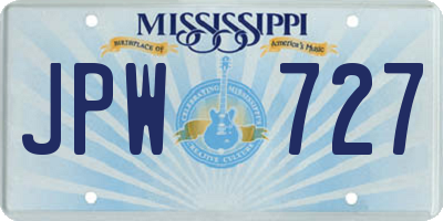 MS license plate JPW727