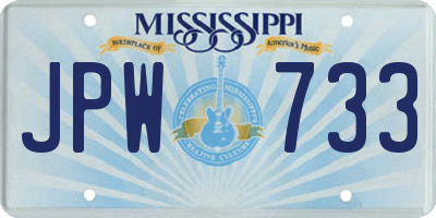 MS license plate JPW733