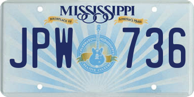 MS license plate JPW736