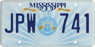 MS license plate JPW741