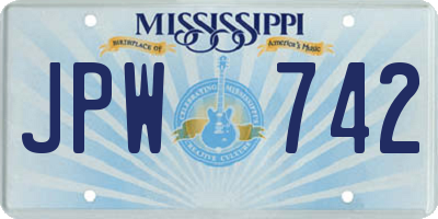 MS license plate JPW742