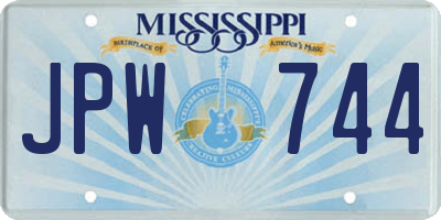 MS license plate JPW744
