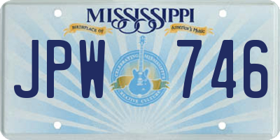 MS license plate JPW746