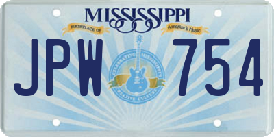 MS license plate JPW754