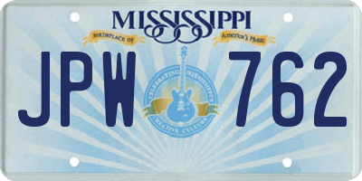 MS license plate JPW762