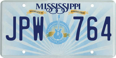 MS license plate JPW764