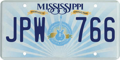 MS license plate JPW766