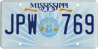 MS license plate JPW769