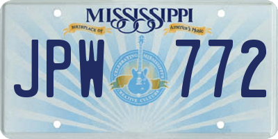 MS license plate JPW772
