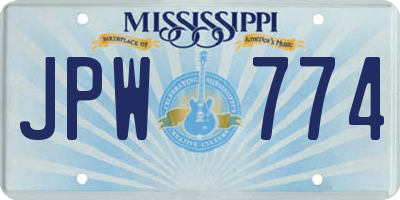 MS license plate JPW774