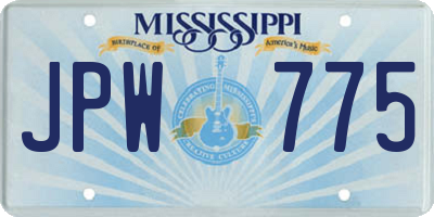 MS license plate JPW775