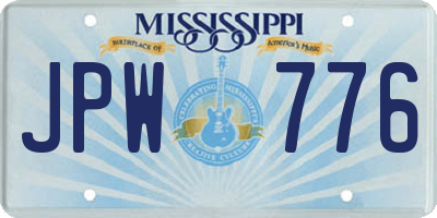 MS license plate JPW776