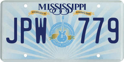 MS license plate JPW779