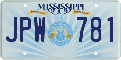 MS license plate JPW781