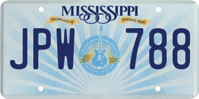 MS license plate JPW788