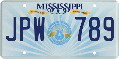 MS license plate JPW789