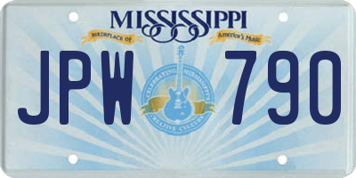 MS license plate JPW790