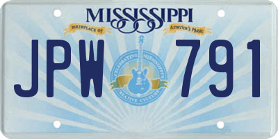 MS license plate JPW791