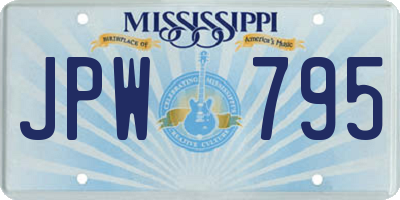 MS license plate JPW795