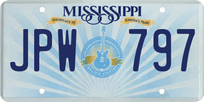 MS license plate JPW797