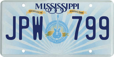 MS license plate JPW799