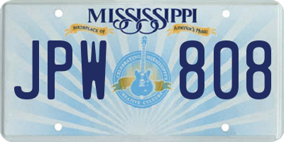 MS license plate JPW808