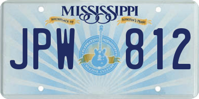 MS license plate JPW812