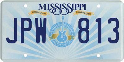 MS license plate JPW813