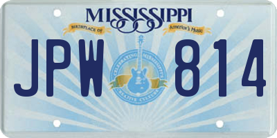 MS license plate JPW814