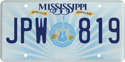 MS license plate JPW819