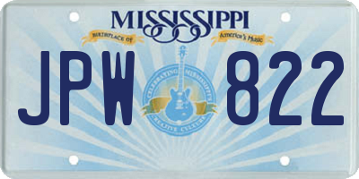 MS license plate JPW822