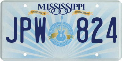 MS license plate JPW824