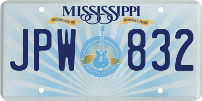 MS license plate JPW832